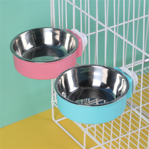Tazón de acero inoxidable para perros, comedero colgante para jaulas de mascotas, tazón colgante de acero inoxidable para perros y gatos
