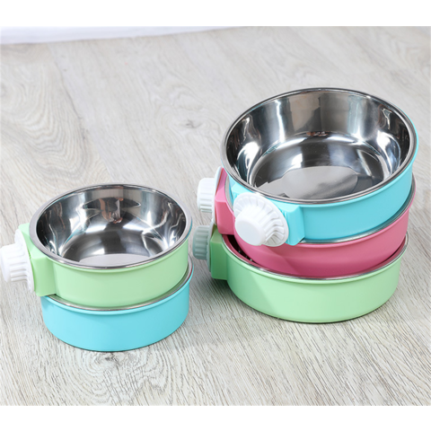 Tazón de acero inoxidable para perros, comedero colgante para jaulas de mascotas, tazón colgante de acero inoxidable para perros y gatos