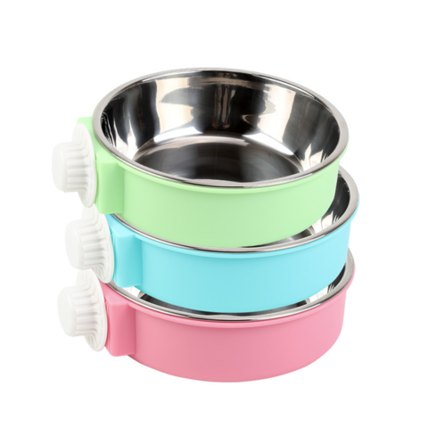 Tazón de acero inoxidable para perros, comedero colgante para jaulas de mascotas, tazón colgante de acero inoxidable para perros y gatos