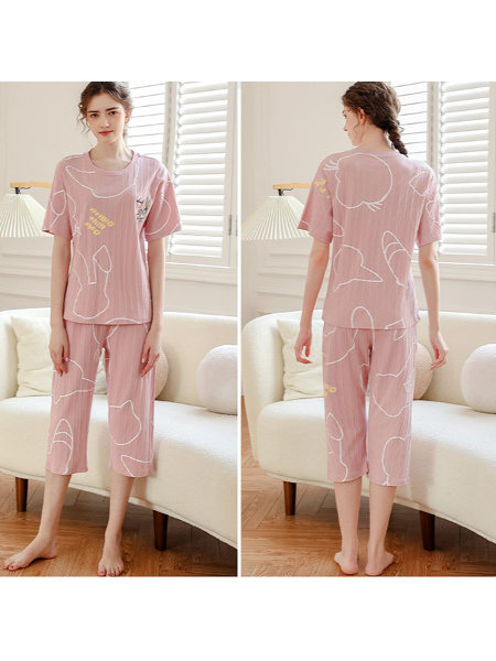 Wholesale Pajamas women's silk cardigan long-sleeved trousers loose  high-end home service two-piece sleepwear set From m.