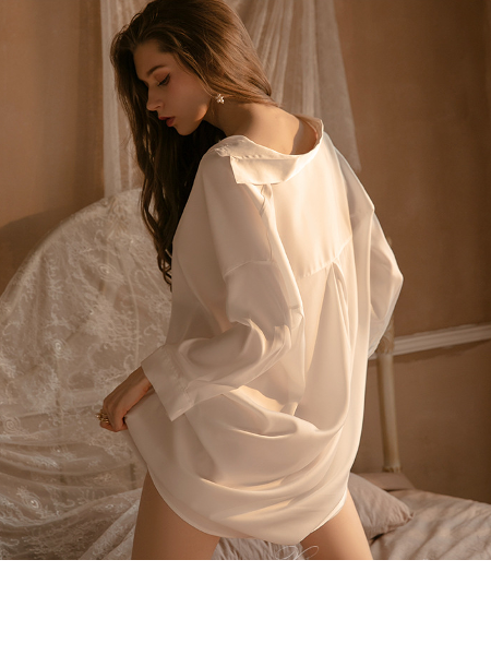 Factory Direct High Quality China Wholesale Sexy Boyfriend Shirt Pajamas  Women Dressing Robes Long Sleeves Silk Home Clothes Sexy $5.5 from Fujian U  Know Supply Management Co., Ltd | Globalsources.com