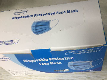 3 Ply Disposable Face Mask Black Blue Color With Elastic Ear Loop supplier