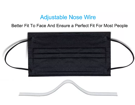 3 Ply Disposable Face Mask Black Blue Color With Elastic Ear Loop supplier