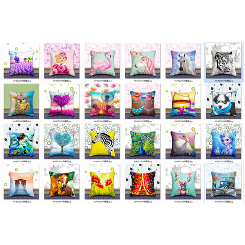 Kits de peinture diamant 5D DIY en gros avec diamants complets pour décoration intérieure, housse de coussin pour canapé