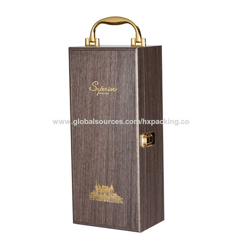 Portable Champaign Red Wine Leather Box Double Bottle Gift Box