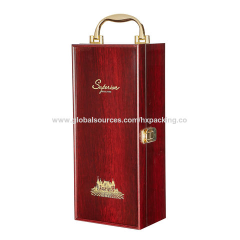 Portable Champaign Red Wine Leather Box Double Bottle Gift Box