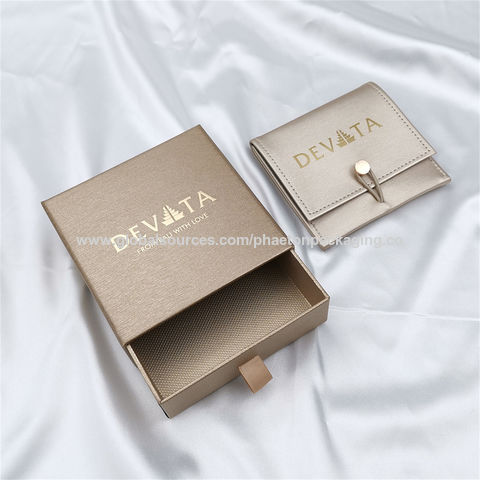 Source Wholesale Custom Logo Slide Drawer Bracelet Jewellery box with  Ribbon Handle Gift Bag Jewelry Boxes Packaging Necklace Ring on  m.