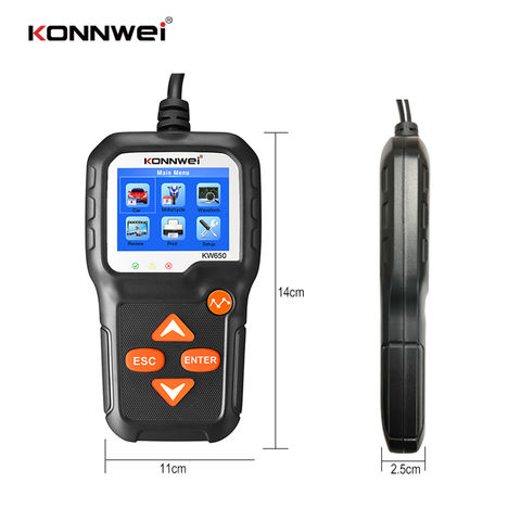 Konnwei Kw520 12V 24V Test de batterie de voiture Chargeur et outil de  réparation de batterie 100-2000cca Testeur de batterie 3 en 1 Scanner de  diagnostic