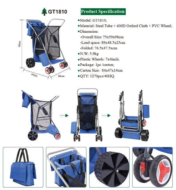 Folding Fishing Chairs Beach Tool Cart Trolley supplier