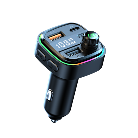 Bluetooth FM Transmitter with USB-C and USB-A Charging Port