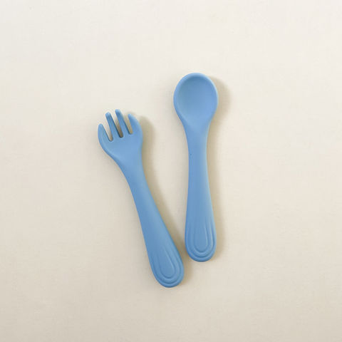 Buy Wholesale China Silicone Baby Spoon And Fork Bpa Free Kids Food  Supplement Feeding Soft Spoon With Wooden Handle & Silicone Baby Spoon And  Fork at USD 1.27