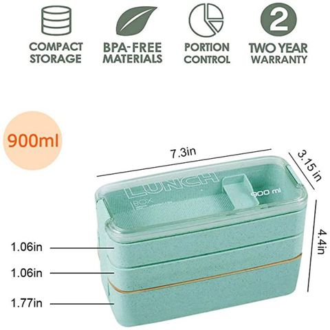 EasyLunchboxes® - Fiambreras apilables originales - Contenedores de comida  reutilizables de 3 compartimentos para niños y adultos - Lonchera Bento