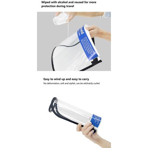 Écran facial de protection PET transparent antibuée pour l'industrie et la sécurité au travail