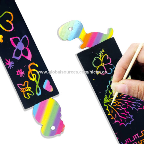 Achetez en gros Scratch Magique Signets Art Coffret Cadeau-48 Pcs  Arc-en-ciel Peinture à Gratter Chine et Signets Rectangulaires Colorés à  1.96 USD