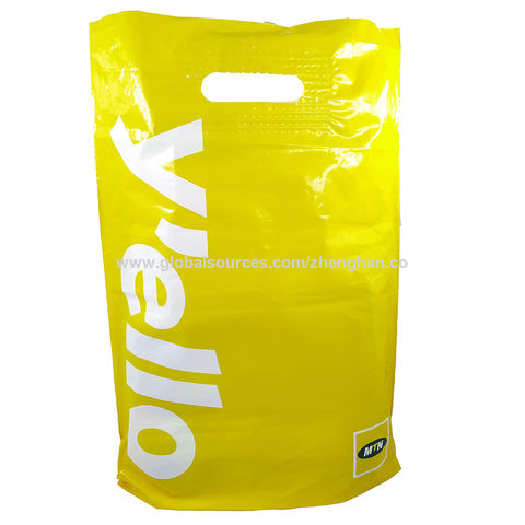 Sac en plastique durable pour la vente au détail, sac d'emballage biodégradable pour supermarché en polyéthylène avec poignée
