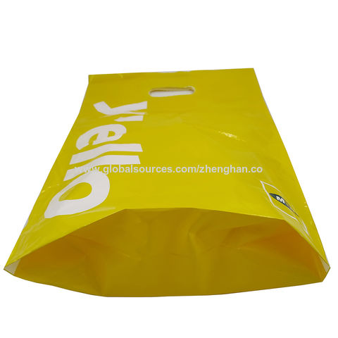 Sac en plastique durable pour la vente au détail, sac d'emballage biodégradable pour supermarché en polyéthylène avec poignée
