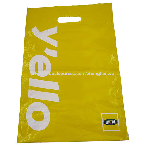 Sac en plastique durable pour la vente au détail, sac d'emballage biodégradable pour supermarché en polyéthylène avec poignée
