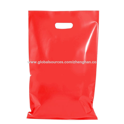 Sac en plastique durable pour la vente au détail, sac d'emballage biodégradable pour supermarché en polyéthylène avec poignée