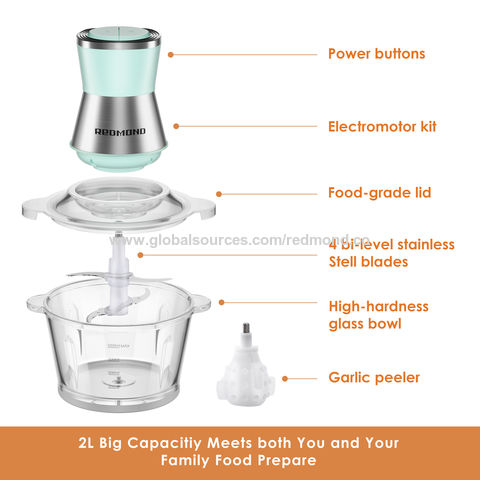 Buy Wholesale China Electric Kitchen Food Processor With Garlic Peeler  Vegetable Chopper Glass Bowl Blender Meat Grinder & Electric Food Chopper  at USD 11.29