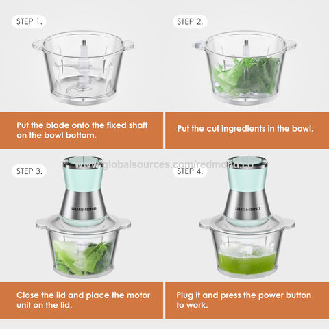 Buy Wholesale China Electric Kitchen Food Processor With Garlic Peeler  Vegetable Chopper Glass Bowl Blender Meat Grinder & Electric Food Chopper  at USD 11.29