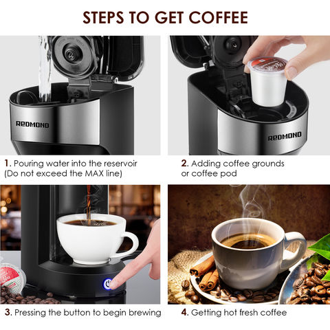 Coffee Maker 2-in-1 Single Serve K-Cup Pods and Ground Coffee