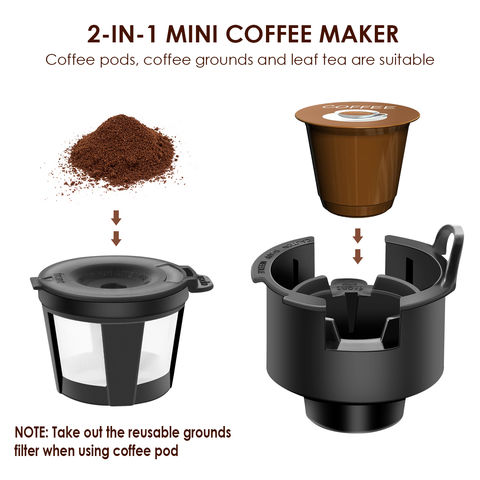 Buy Wholesale China 2-in-1 Single-serving Coffee Maker, Compatible With K- cup Capsules And Ground Coffee & 2 In 1 Coffee Maker at USD 20