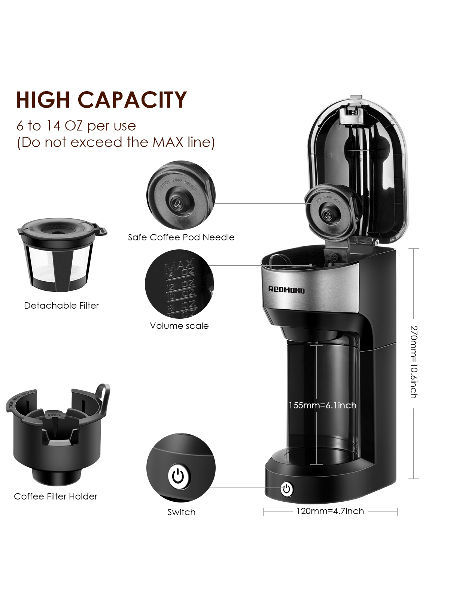 Buy Wholesale China 2-in-1 Small K Capsule Coffee Machine With 6-14 Ounce Reservoir  Coffee Maker For Ground Coffee & K Capsule Coffee Maker at USD 20