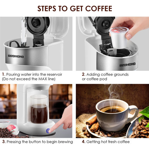 Buy Wholesale China Redmond Single Serve K-cafe Coffee Maker Mini Office  Capsule Coffee Machines Auto Drip Coffeemaker & Auto Dirp Coffee Machine at  USD 20