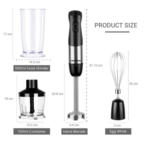 Buy Wholesale China 5-in-1 Cooking Hand Blender Set Mini Food Vegetable  Processor Portable Immersion Stick Blender & Cooking Hand Blender at USD  18.9