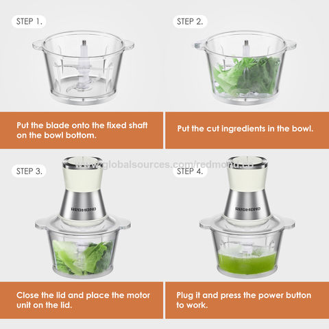 400W Vertical Chopper With Glass Bowl