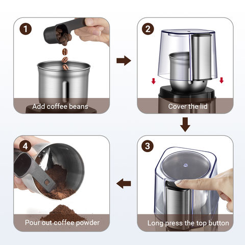 Basics Stainless Steel Electric Coffee Bean Grinder