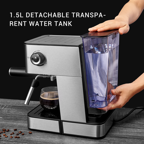Large Capacity Steam Cafetera Stainless Steel Pump Espresso Coffee Maker  Machine - China Coffee Machine and Steam Cafetera price