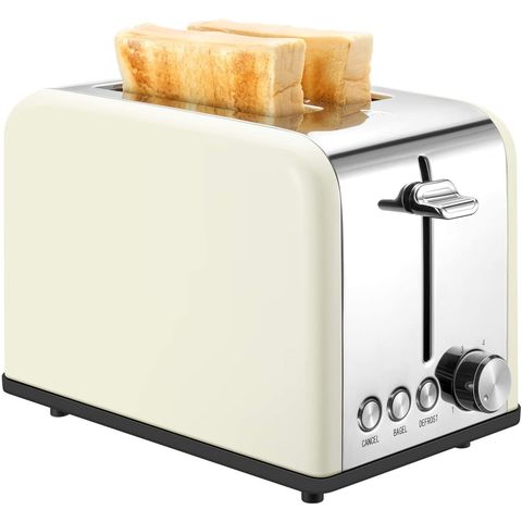 4 Slice Toaster, 4 Extra Wide Slots, Best Rated Prime Retro Bagel Toaster with 6 Bread Shade Settings, Defrost,bagel,cancel Function, Removable Crumb