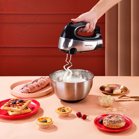 High Speed Stainless Steel Hand Mixer Whisk Dough Hook Household