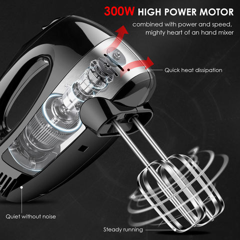AICOK Hand Mixer Electric, 6 Speed 300W Turbo Kitchen Handheld