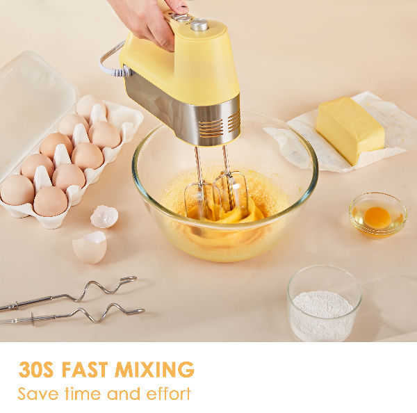 Economical Electric Hand Mixer 7-Speed Handheld Egg Whisk Kitchen Egg  Sticks Dough Hooks