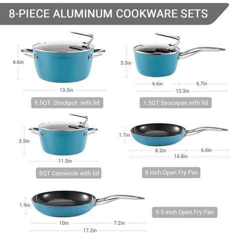 8 - Piece Non-Stick Aluminum Cookware Set