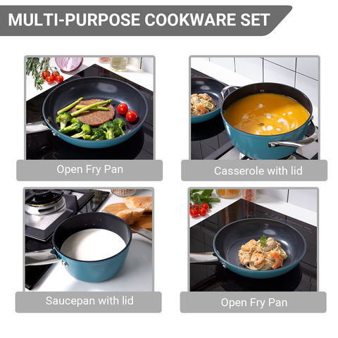 Buy Wholesale China Gas Induction Use Aluminum Cookware Sets Oven Safe  Cooking Pots Frying Pans 10pcs Nonstick Cookwares & Cookware Sets Nonstick  at USD 44.8