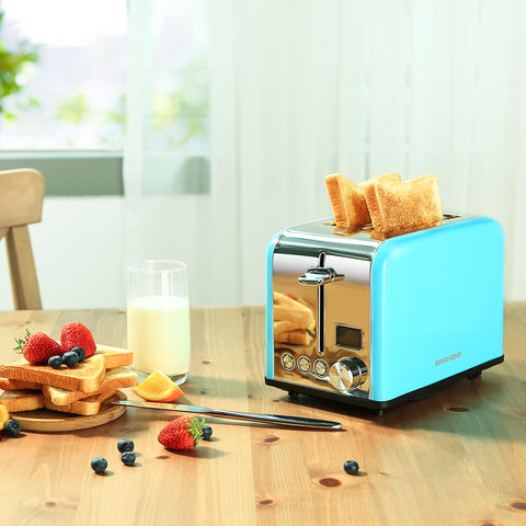 Toaster 2 Slice Wide Slot Toaster Best Rated Prime Displav Smart Toasters  with LCD Digital Countdown Timer and Bagel/Defrost/Cancel/Reheat Function