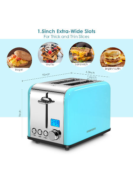 Buy Wholesale China Small Kitchen Household Toaster 2 Slice Colorful  Stainless Steel Auto Pop-up Bread Toasters & Household Toaster 2 Slice at  USD 17