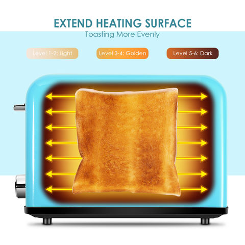Buy Wholesale China Small Kitchen Household Toaster 2 Slice Colorful  Stainless Steel Auto Pop-up Bread Toasters & Household Toaster 2 Slice at  USD 17
