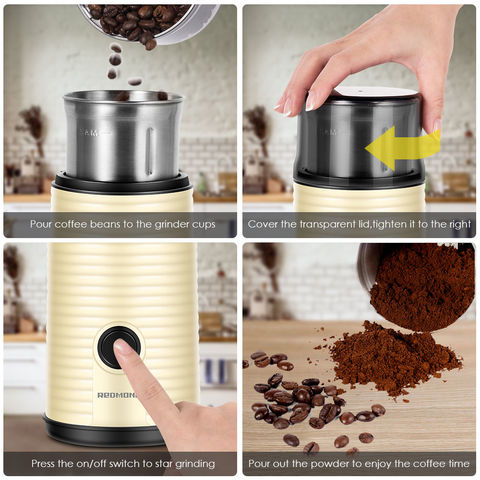 Buy Wholesale China Redmond Coffee Grinder Electric, Spice/coffee Bean  Grinder With Stainless Steel Blades And 12 Cups & Coffee Grinder at USD 9