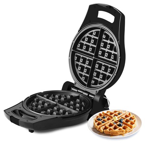 Waffle Maker 4 in 1, Mini Waffle Maker with Removable Plate, Waffle Iron  Waffle Machine, Non-stick Coating 750W Double-Sided Heating, LED Indicator