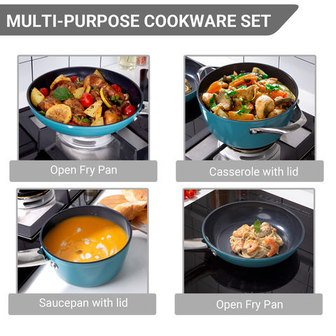 GreenLife Soft Grip Healthy Ceramic Nonstick, Cookware Pots and Pans Set,  12Pcs