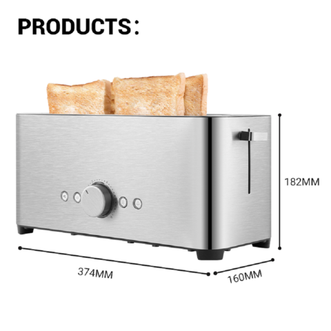 Buy Wholesale China Extra Long Slot 2/4 Slice Toaster Stainless Steel  Electric Bread Toaster Multifunctional Toasters & Long Slot Toaster at USD  18.5