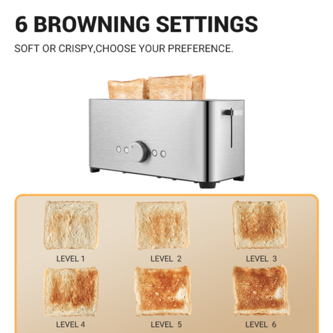 Buy Wholesale China Extra Long Slot 2/4 Slice Toaster Stainless