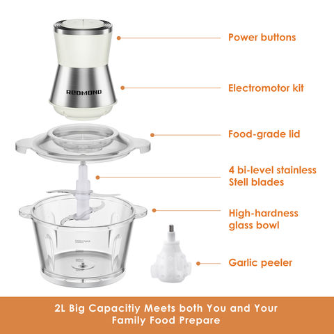 Food Processor Blender Electric Vegetable Chopper Multifunctional Meat  Chopper Veggie and Fruit Mincer Mixer with 4 Stainless Steel Blades,  400-Watt