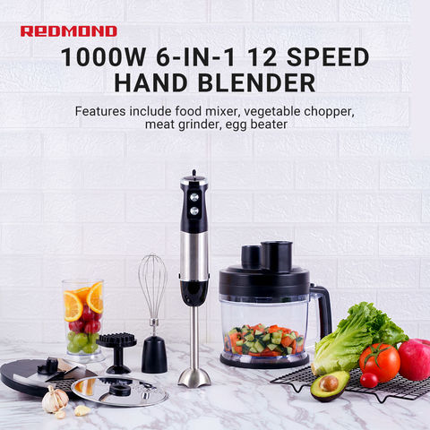 Immersion Hand Blender, 3 in 1 800W Hand Blender - Electric Hand Mixer for  Vegetable, Eggs, Milk (Black)