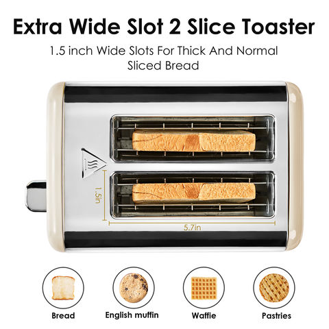 Toaster 2 Stainles Steel Bread Extra Wide Slot Compact Toasters,electrical  Small Bread Machine For