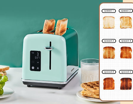 Buy Wholesale China Small Kitchen Household Toaster 2 Slice Colorful  Stainless Steel Auto Pop-up Bread Toasters & Household Toaster 2 Slice at  USD 17